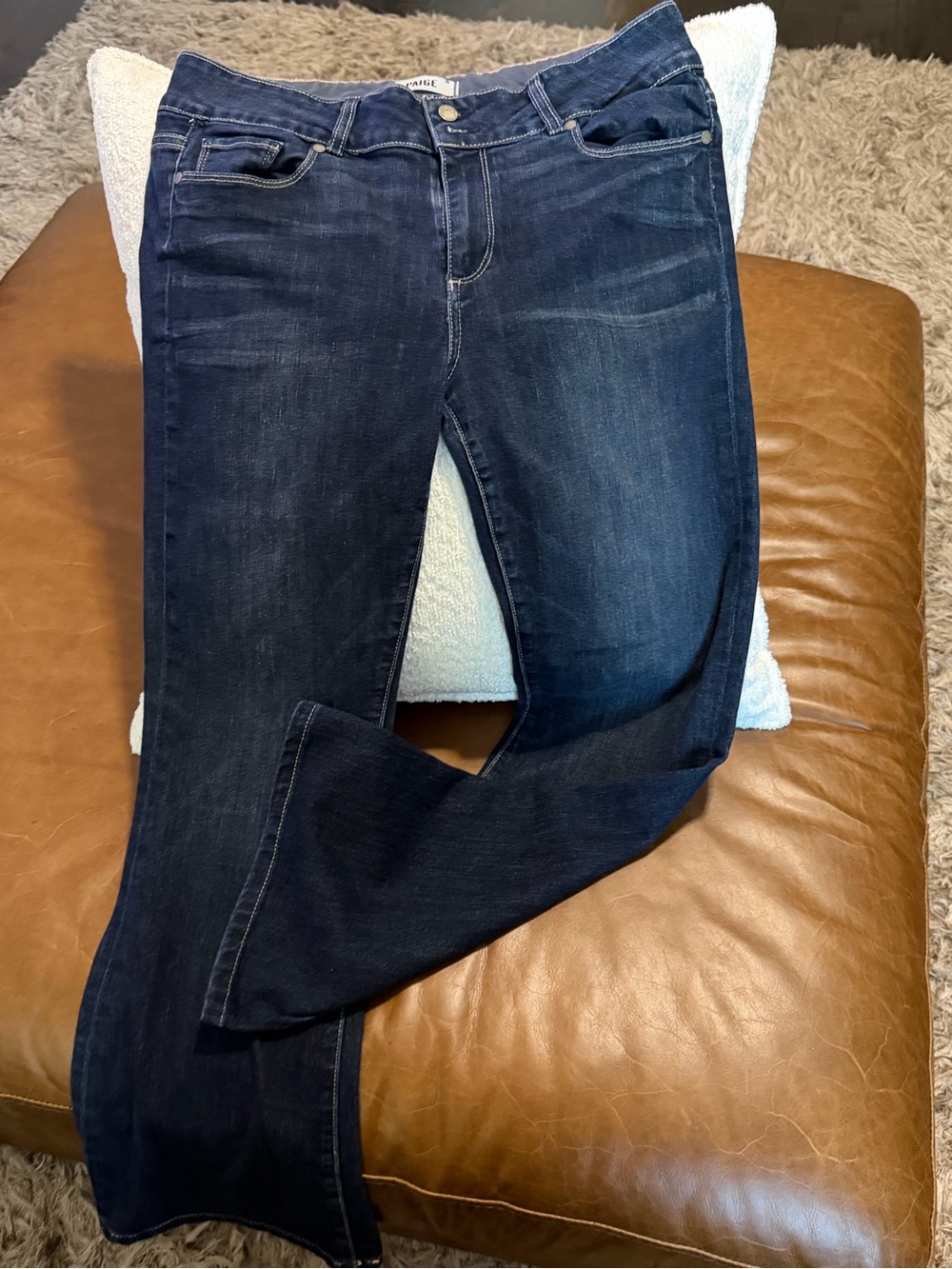 PAIGE women’s Blue Denim Jeans - Faded Indigo Waistband